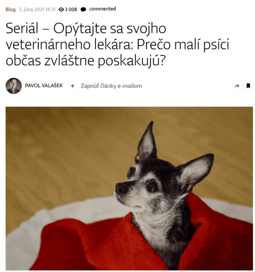 Post na blogu od MVDr. Pavol Valašek.